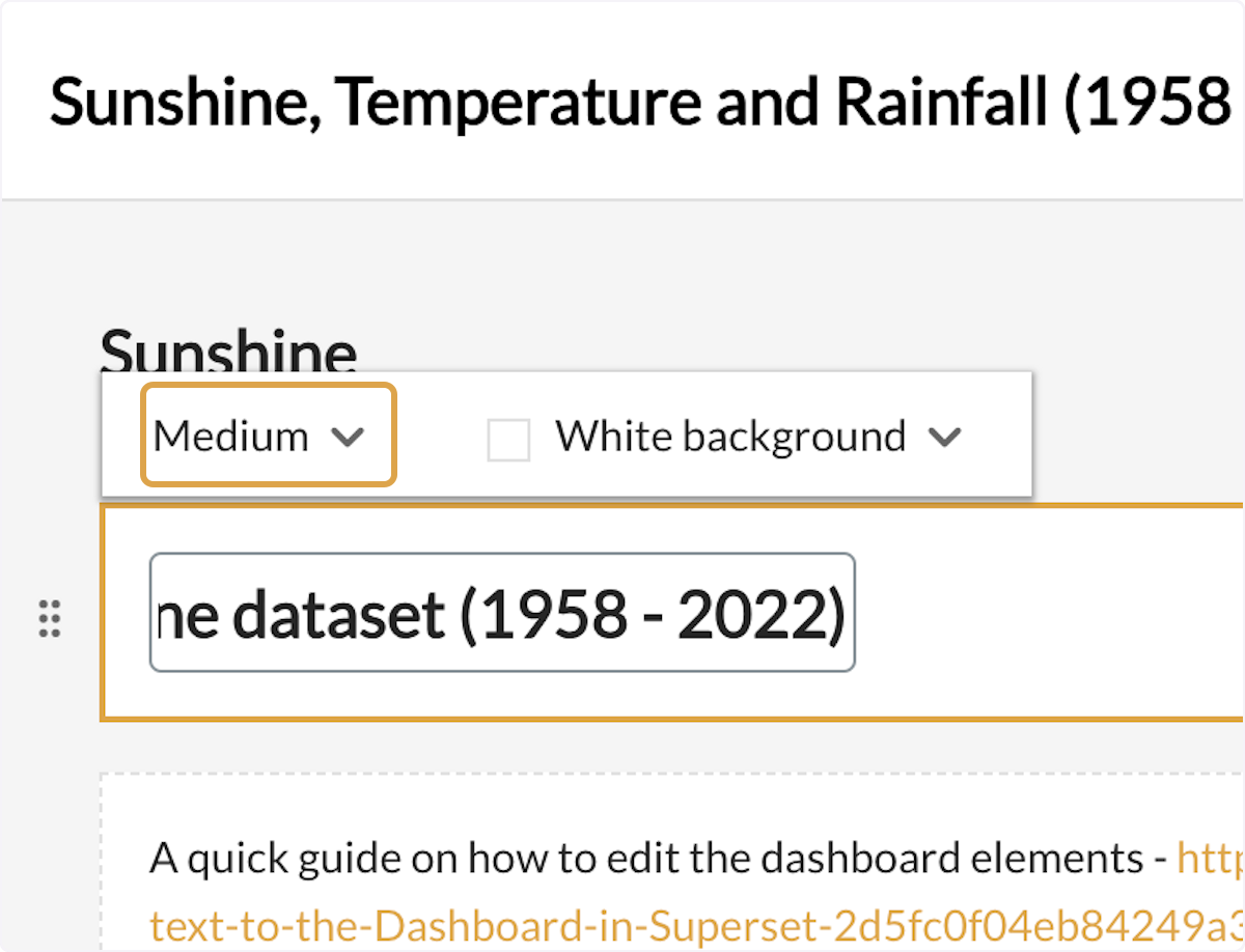 To adjust the size of the header, click on Medium dropdown.