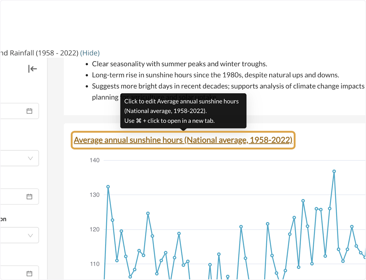 Click on the title of each chart to view charts in detail and/or refine results